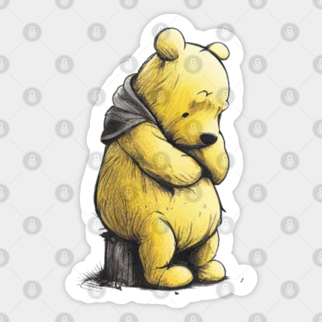 Winnie the Pooh Sad and Contemplative Winnie The Pooh Sticker